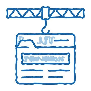 Web site construction doodle icon hand drawn illustration Stockillustratie