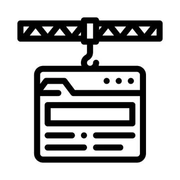 Web site construction icon vector outline illustration Stockillustratie