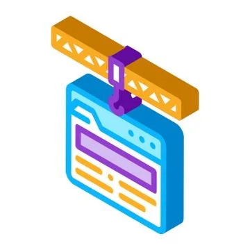 Web site construction isometric icon vector illustration Stockillustratie