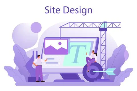 Web site design concept. Presenting content on web pages. Website layout, Illustrazione stock