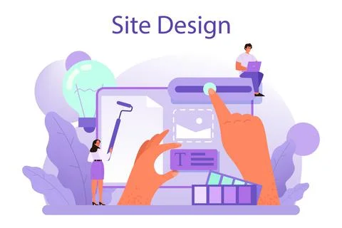 Web site design concept. Presenting content on web pages. Website layout, 스톡 일러스트