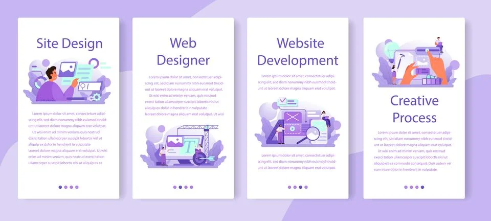 Web site design mobile application banner set. Presenting content Stockillustratie