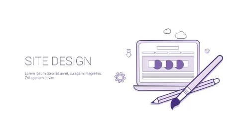 Web Site Design Programming Banner Template With Copy Space Stock Illustration