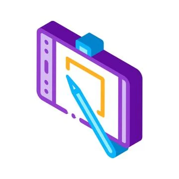 Web site design on tablet isometric icon vector illustration Stockillustratie