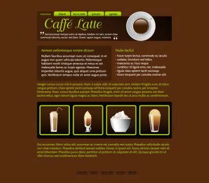 Web site design template, coffee house theme Stock Illustration