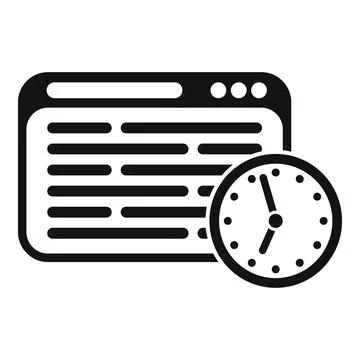 Web site duration work icon simple vector. Digital hour Stock Illustration