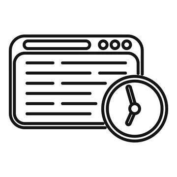 Web site duration work icon outline vector. Digital hour イラスト素材