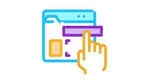 Web site elements dragging Icon Animation Stock Footage 145269606