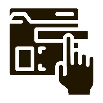 Web site elements dragging icon Vector Glyph Illustration 库存插图