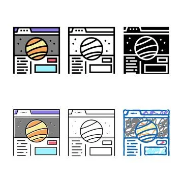 Web site forms planetarium color icon vector Stock Illustration