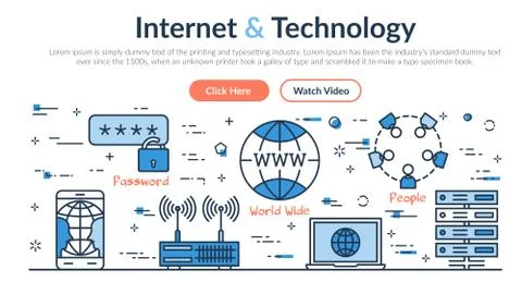 Web site header - Internet and Technology Stock Illustration