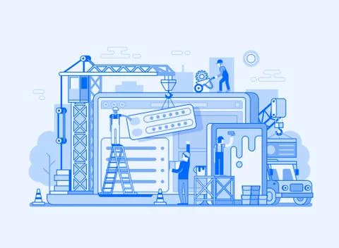 Web Site Interface Building Illustration Stock Illustration