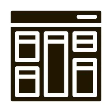 Web site layout icon Vector Glyph Illustration Illustration