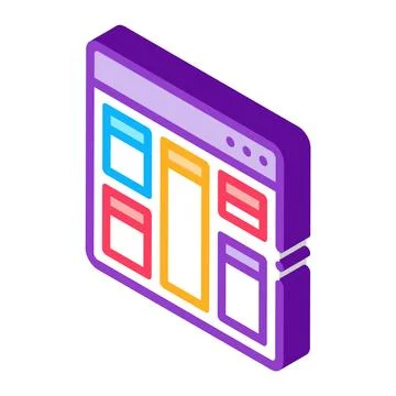 Web site layout isometric icon vector illustration Stock Illustration
