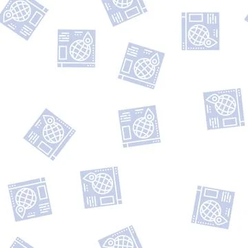 Web site map location glyph seamless pattern Stock Illustration