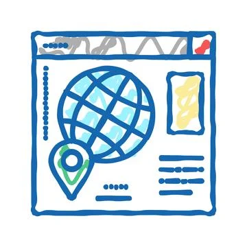 Web site map location icon doodle illustration 스톡 일러스트