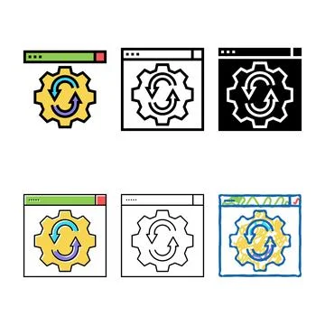 Web site multistyle optimize color icon vector Stock Illustration
