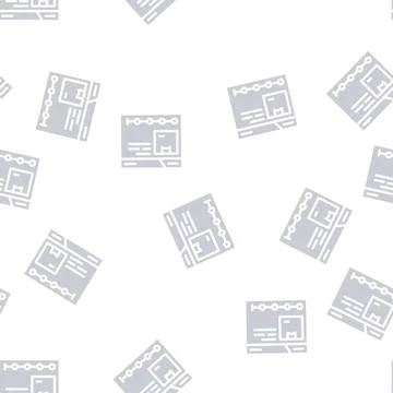 Web site online tracking glyph vector seamless pattern 스톡 일러스트