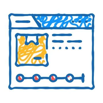 Web site online tracking icon doodle illustration 스톡 일러스트
