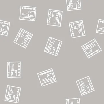 Web site online tracking line vector seamless pattern Stockillustratie