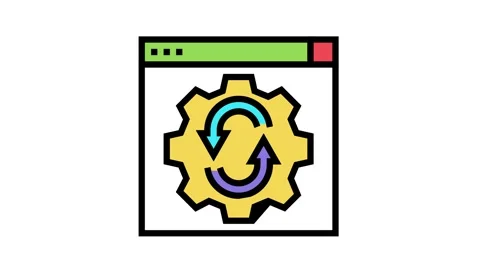 Web site optimize color icon animation Stock Footage 164056278