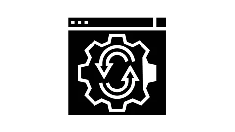 Web site optimize glyph icon animation Stock Footage 164219499