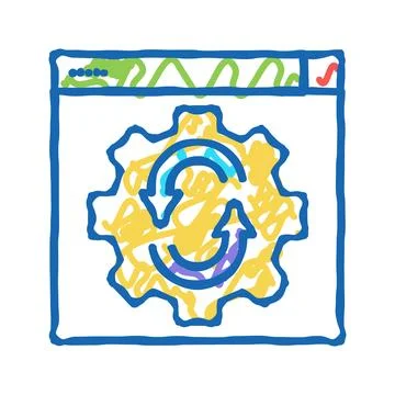 Web site optimize icon doodle illustration Illustrazione stock