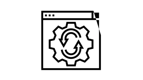 Web site optimize line icon animation Stock Footage 164208774