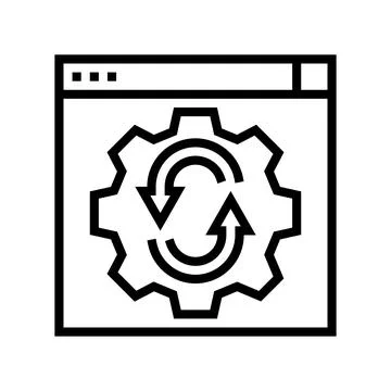 Web site optimize line icon vector illustration 库存插图