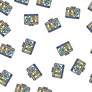 Web site for ordering water in internet online vector seamless pattern Stock Illustration