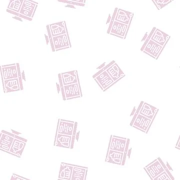 Web site for ordering water in internet online glyph seamless pattern Stock Illustration