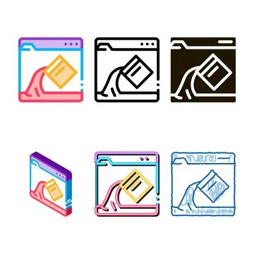 Web site page color drawing multistyle icon vector outline Stock-Illustration