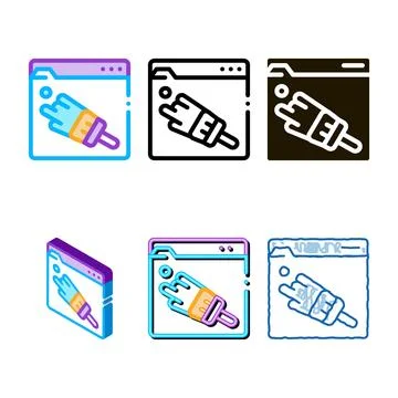Web site painting icon vector mix outline Illustrazione stock