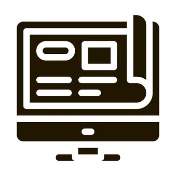 Web site project icon Vector Glyph Illustration Illustration