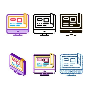 Web site project icon vector outline looks Stock Illustration