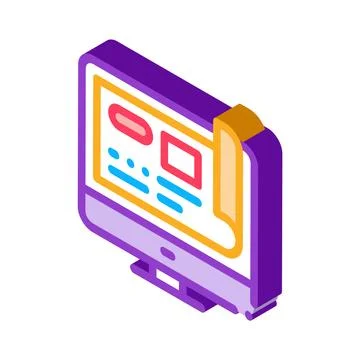 Web site project isometric icon vector illustration Stock Illustration