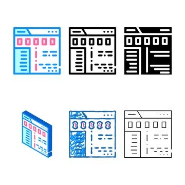 Web site range faq color icon vector イラスト素材