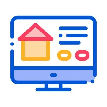 Web Site For Search Estate Vector Thin Line Icon Ilustración de archivo