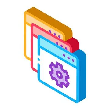 Web site settings isometric icon vector illustration Stock Illustration