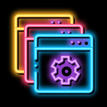 Web site settings neon glow icon illustration Illustration