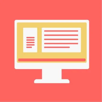 Web site source codes on computer monitor icon Stock Illustration