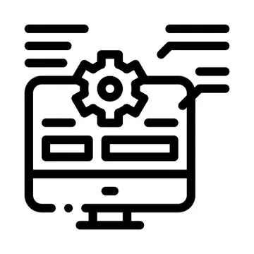 Web site technician characteristics icon vector outline illustration Stock Illustration