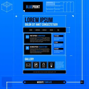 Web site template in blueprint style. EPS10 Stock Illustration