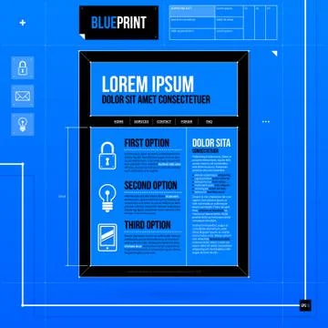 Web site template in blueprint style. EPS10 Stock Illustration