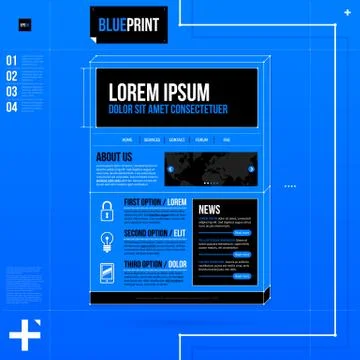 Web site template in blueprint style. EPS10 Stock Illustration