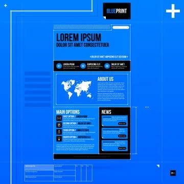 Web site template in blueprint style. EPS10 Stock Illustration