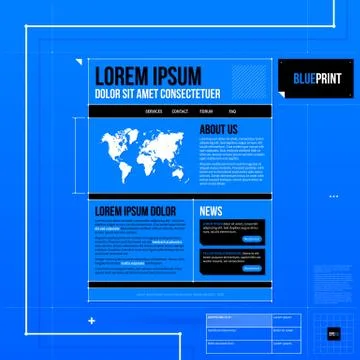 Web site template in blueprint style. EPS10 Stock Illustration