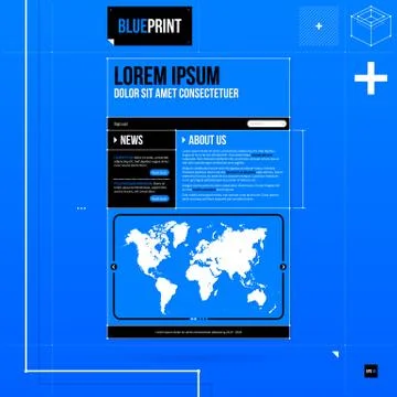 Web site template in blueprint style. EPS10 Stock Illustration