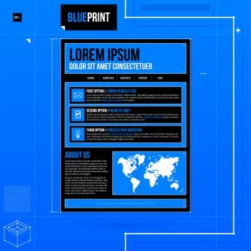 Web site template in blueprint style. EPS10 Stock Illustration