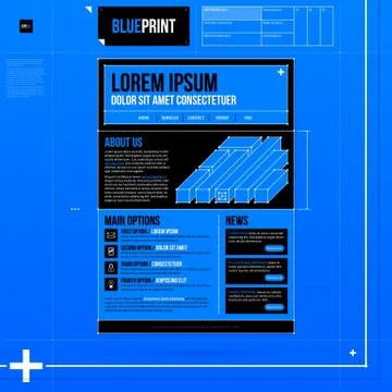 Web site template in blueprint style. EPS10 Stock Illustration